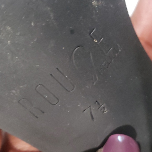 Rouge Helium Black Block Heels with Buckle and Zipper Back - Picture 16 of 16